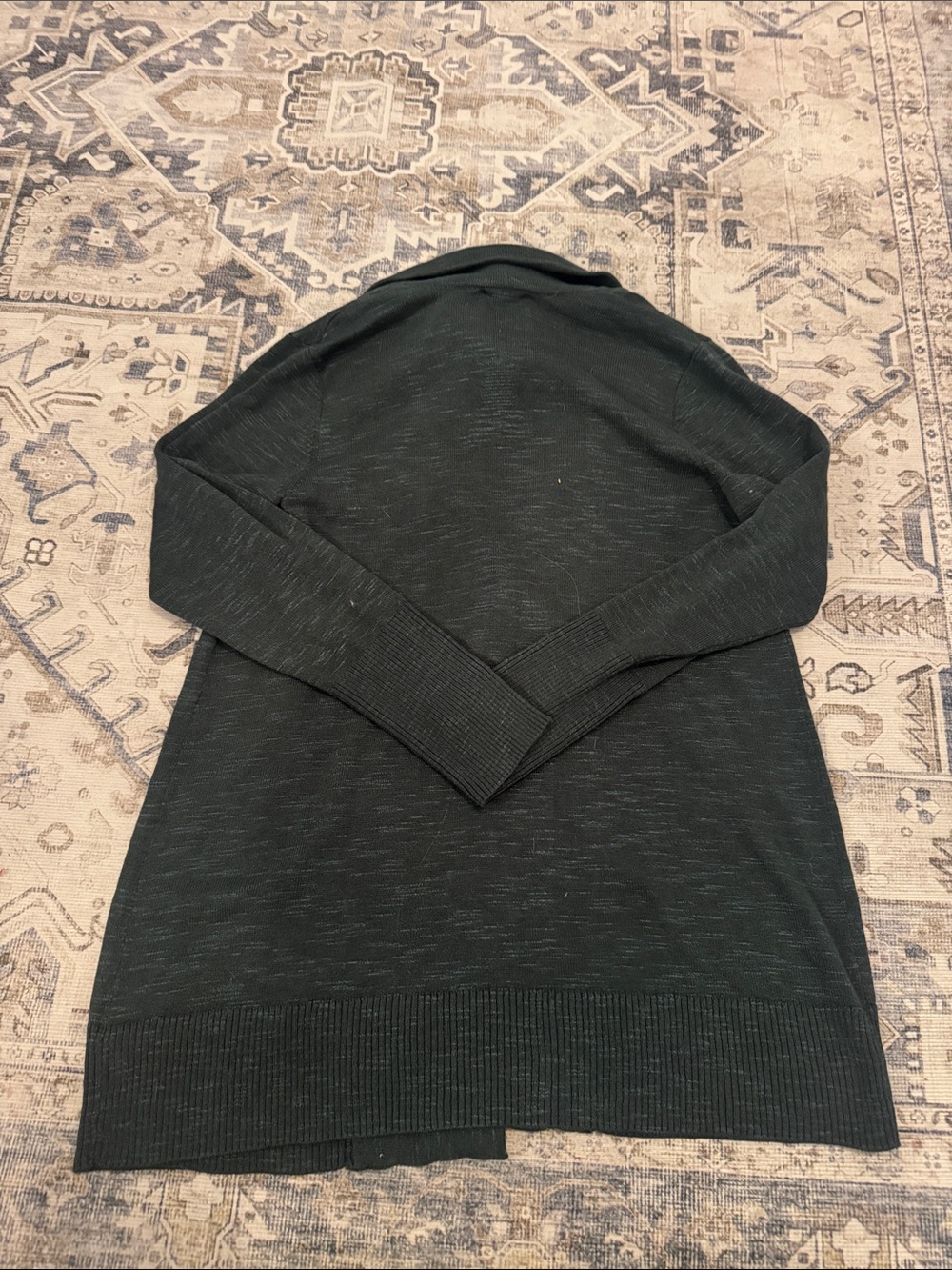 J.Jill NWT Petite Small Deep Green Knit One Button Cardigan Jacket - Picture 3 of 3